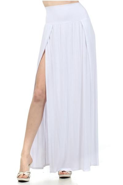 double high slit maxi skirt